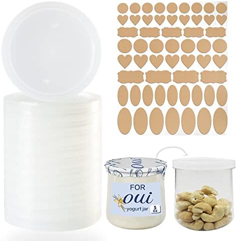 Yogurt Jar Lids for Oui - 12 Pack Lids for Oui, Yogurt Container Lids Clear Plastic