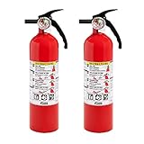 Kidde Fire Extinguisher for Home, 1-A:10-B:C, Dry Chemical Extinguisher, Red, Mounting Bracket Included, 2 Pack