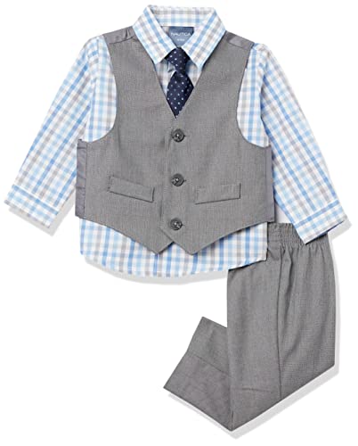 Nautica baby boys 4-piece Vest Set With Dress Shirt, Vest, ...