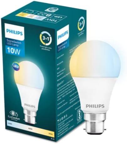 PHILIPS 10-watt LED Bulb | 3 Colors in 1 LED Bulb | Scene Switch Bulb for Home & Decoration | Color: Tunable White, Pack of 1