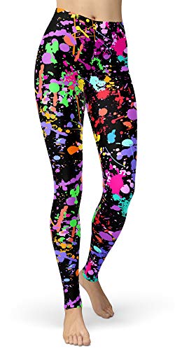 Women's Neon 80s Paint Splatter Leggings