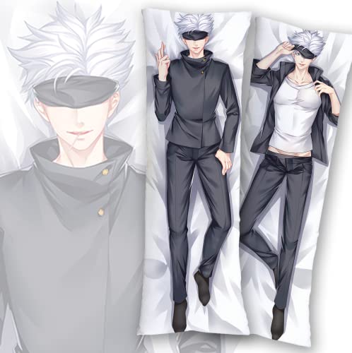 Yuedevil Gojo Satoru Body Pillow Cover Case Hugging Soft Anime Character Merch Stuffed Double-Sided Printed Peach Skin Plush Room Decor Dakimakura 59