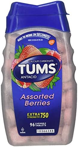 TUMS Extra Strength 750, Berries, 96 Tablets