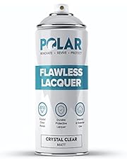 Polar Flawless Clear Lacquer Spray - 400ml - Matt Finish - Non-Yellowing &amp; Scratch Resistant - Interior &amp; Exterior Surfaces for Wood, Metal, Plastics, Glass &amp; Ceramics