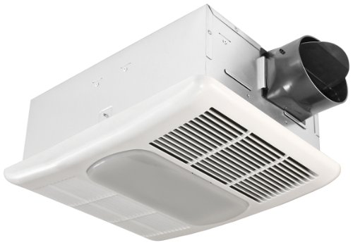 bathroom vents with heater - Delta Electronics (Americas) Ltd. RAD80L Radiance 80 CFM Exhaust Light and Heater Ventilation Bath Fan, White