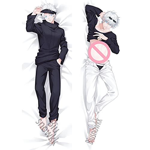 Two Sizes Gojo Satoru for Jujutsu Kaisen Anime Body Pillowcase 54x20 60x20 inch Pillow Shams Dakimakura Case Cushion Cover Dakimakura for Bed Sofa Decor (134 x 50cm, Gojō Satoru)