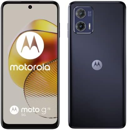 Motorola Moto (g73 5G, 6.5 Inch Full HD 120 Hz Display, Dolby Atmos Stereo Speakers, 5000 mAh Battery, TurboPower Charging, 5G, Octa Core Processor, Android 13, 8/256 GB, Dual SIM), Midnight Blue