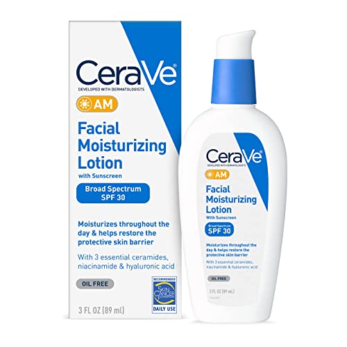 advanced super restoring cream - CeraVe AM Facial Moisturizing Lotion SPF 30 | Oil-Free Face Moisturizer with Sunscreen | Non-Comedogenic | 3 Ounce