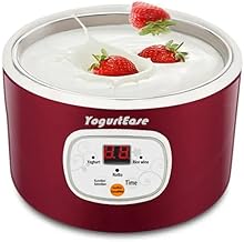 YogurtEase Automatic Yogurt Maker, Compact Greek Yogurt Maker Machine with Constant Temperature Control, Stainless Steel C...