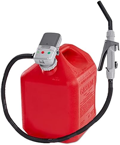 Deway Automatic Fuel Transfer Pump with Nozzle for Flow Control & Stop, Fits All Size Gas Cans, Extra Long Hose, for Gasoline, Diesel Fuel & More