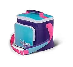 Igloo Retro 90s Lunch Coolers, Insulated Lunch Bag, Square Lunch Box Cooler with Front Pocket & Adjustable Strap