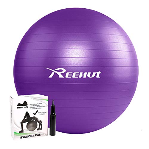 REEHUT Palla Fitness Palla da Ginnastica 55cm 65cm 75cm Yoga Fitness Ball Anti-Scoppio con Pompa Resistente Fino a 498kg per Fitness Allenamento Yoga e Pilates