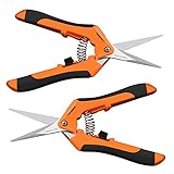 VIVOSUN Gardening Hand Pruner Pruning Shear with Straight Stailess Steel Blades (2Pack Orange)