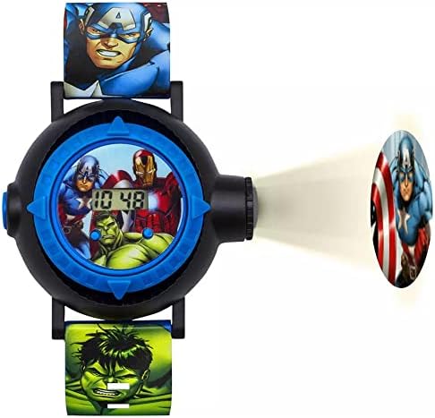 Avengers Children's Digital Watch with Multicolour Dial Digital Display and Blue PU Strap AVG3536