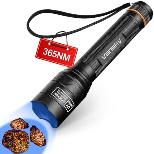 Vansky X7 Pro 365nm UV Light Blacklight Flashlights: LED Black Light Flashlite Professional Ultraviolet Flashlight Pet Urine Detector for Dog Cat, Resin Curing and Rock Hunting(Batteries are Included)