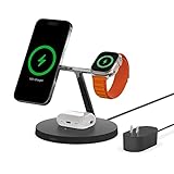 Belkin MagSafe Charger, 3-in-1 Wireless Charging Stand, 2ND GEN, 33% Faster for Apple Watch, iPhone 16,...