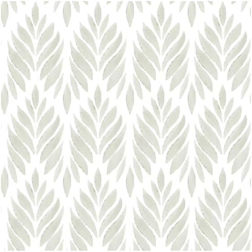 Modern Peel and Stick Wallpaper 17.3"X78.8" Leaf Wallpaper Green and White Self Adhesive Wallpaper Removable Decorative Wallpaper Boho Contact Paper for Bedroom Bathroom Cabinets Decor Vinyl Roll