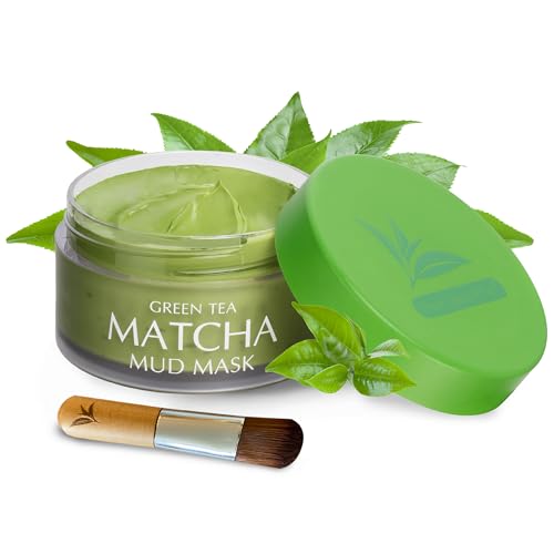 Green Tea Matcha Facial Mud Mask, Removes Blackheads, Reduces Wrinkles, Nourishing, Moisturizing, Improves Overall Complexion, Best Antioxidant, Younger Looking Skin, All Skin Face Types