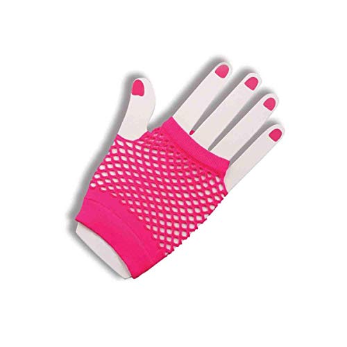 Short Fishnet Gloves, Pink