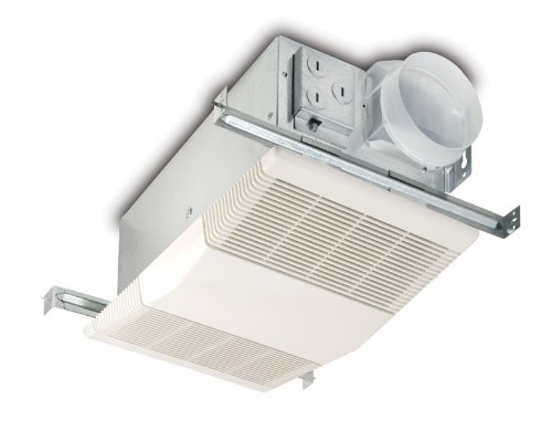 bathroom vents with heater - Broan-Nutone 605RP Exhaust Fan and Heater Combo, White Ventilation Fan and Heater for Bathroom, 1300-Watts, 4.0 Sones, 70 CFM