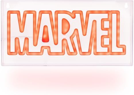 Paladone Marvel LED Neon Logo Light Sign - Wall Mountable or Free Standing - Offially Licensed Marvel Room Decor & Gift