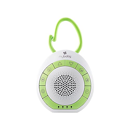 baby noise maker - MyBaby SoundSpa On-The-Go-Portable White Noise Machine, 4 Soothing Sounds with 15, 30, and 45-Minute Auto Shutoff, Integrated Clip for Easy Transport, Giftable, Small and Lightweight, by HoMedics