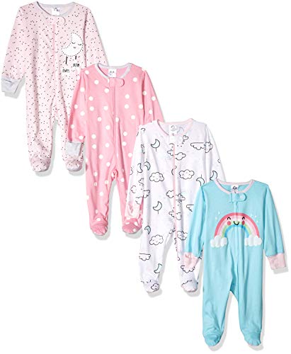 baby freeze sleeper - Gerber Baby Girls' 4 Pack Sleep 'N Play Footie, Cloudy, 3-6 Months