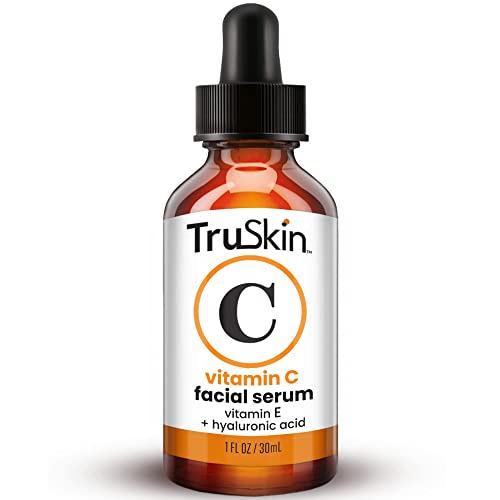 advanced super restoring cream - TruSkin Vitamin C Serum for Face, Anti Aging Serum with Hyaluronic Acid, Vitamin E, Organic Aloe Vera and Jojoba Oil, Hydrating & Brightening Serum for Dark Spots, Fine Lines and Wrinkles, 1 fl oz