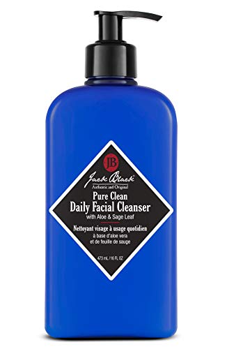 Jack Black - Pure Clean Daily Facial Cleanser, 3, 6 and 16 fl oz – 2-in-1 Facial Cleanser and Toner, Removes Dirt and Oil, PureScience Formula, Certified Organic Ingredients, Aloe and Sage Leaf