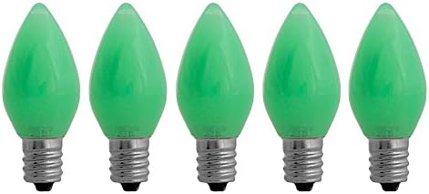 EZLS C7 Green Opaque SMD LED Bulbs - 5 Pack Smooth Lens Green Opaque C7 Replacement Bulbs