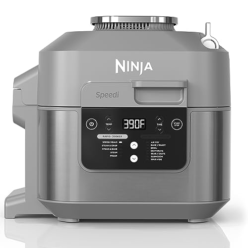 Ninja SF301 Speedi Rapid Cooker & Air Fryer, 6-Quart Capacity, 12-in-1 Functions to Steam, Bake, Roast, Sear, Sauté, Slow Cook, Sous Vide & More, 15-Minute Speedi Meals All In One Pot, Sea Salt Gray