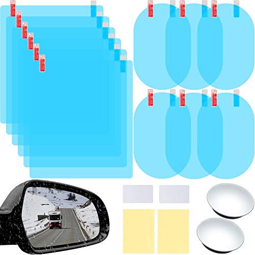 body parts for 99 zx9r - Boao 16 Pieces Car Waterproof Film Anti Rain Mirror Film Waterproof Car Blind Spot Side View Mirror Film Frameless Convex Rear View Mirror Rainproof for Cars Suv Trucks Bus