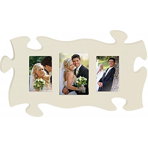 autism picture frame - P. Graham Dunn Cream 13 x 22 Wall Hanging Wood Puzzle Piece Photo Frame