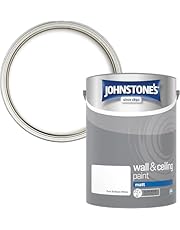 Johnstone&#39;s - Wall &amp; Ceiling Paint - Pure Brilliant White - Matt Finish - Emulsion Paint - Fantastic Coverage - Easy to Apply - Dry in 1-2 Hours - 12m2 Coverage per Litre - 5L