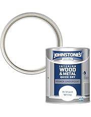 Johnstone&#39;s - Quick Dry Gloss Primer Undercoat - Brilliant White - Water Based - Interior Wood &amp; Metal - Fast Drying - Low Odour - Dry in 1-2 Hours - 13m2 Coverage per Litre - 0.75 L