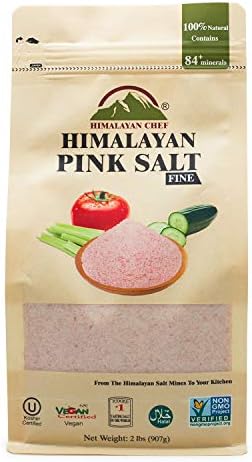 Himalayan Chef Pink Salt Fine, 2 Pounds (Pack of 1)