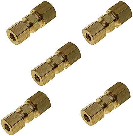 1/4 in. Tube OD x3/16 in. Tube OD - Reducing Union - Brass Compression ...