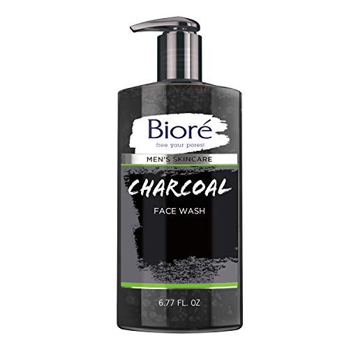 Bioré Men's Skincare Charcoal Face Wash, Deep Cleans Pores & Refreshes Skin, 6.77 Fl. Ounces