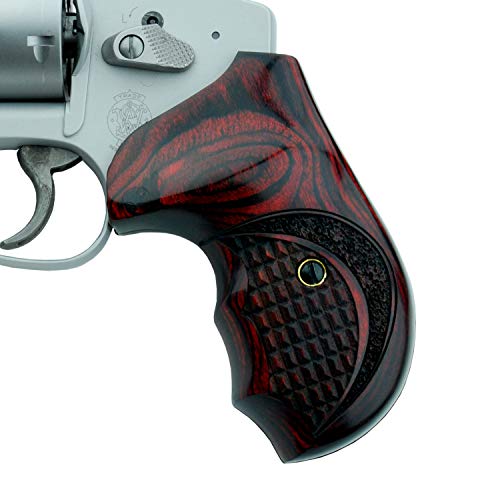 Altamont - S&W J Round Revolver Grips - Bateleur - Real Wood Gun Grips fit Smith & Wesson J Frame Round Butt .38 Special and 9mm Revolvers - Made in USA - Rosewood - Crocback