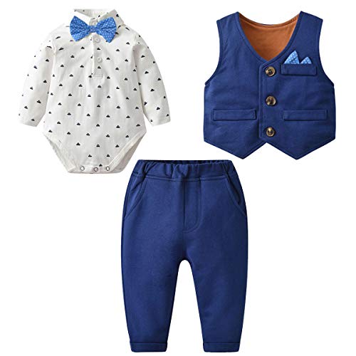 famuka Baby Boy 3 Piece Formal Outfit Suit with Bows ...