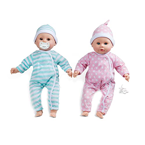 alexander doll co - Melissa & Doug Mine to Love Twins Luke & Lucy 15” Light Skin-Tone Boy and Girl Baby Dolls with Rompers, Caps, Pacifiers