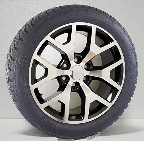 yukon denali rims and tires - 22 Inch Black and Machine 22x9 Wheels Rims 285/45R22 Nitto Terra Grappler Tires Lugs TPMS SET Fits Chevy Silverado Tahoe Suburban GMC Sierra Yukon Denali Cadillac Escalade