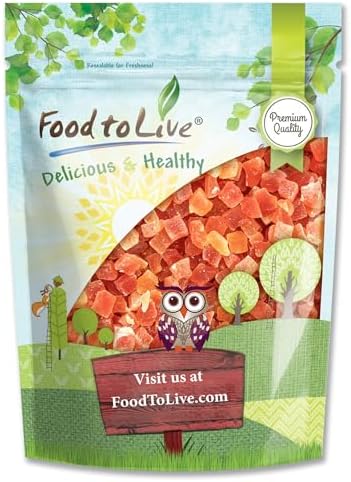 Food to Live Dried Diced Papaya, 8 Ounces Kosher, Vegan, Sweetened, Unsulfured, Bulk