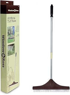 Artificial Turf Rake for Grass with 32” to 52” Adjustable Steel Pole Turf Rake,Easy Quick Remove Leaves, Shrubs, Pet Hair...