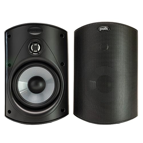 Polk Audio Atrium 4 Outdoor Speakers with Powerful Bass (Pair, Black), All-Weather...