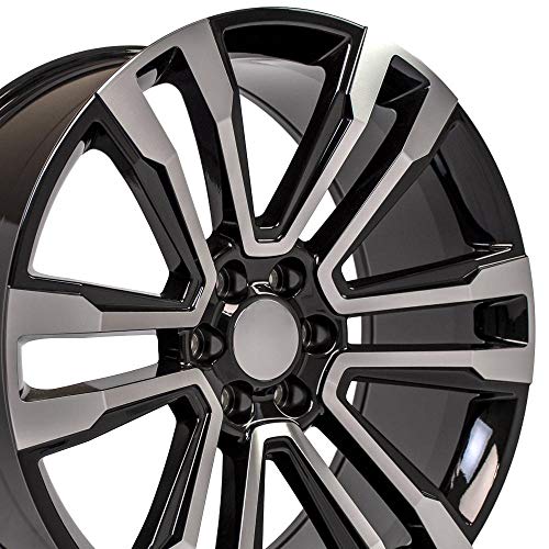 yukon denali rims and tires - OE Wheels LLC 24 inch Rim Fits GMC Yukon Denali Wheel CV44 24x10 Black Mach'd Wheel Hollander 5822