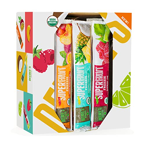 juice bars - DeeBee's Organics Tropical SuperFruit Freezie, 100% Real Fruit Freezer Pops, No Added Sugar (Pack of 30)