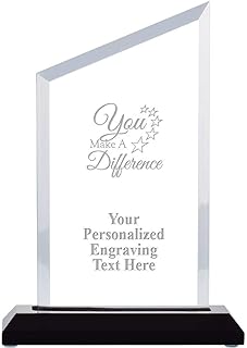 You Make A Difference Award, 6" Recognition Acrylic Trophy Award Includes Free Custom Engraving Prime