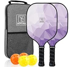 Pickleball Paddles Set of 2, USAPA Approved, Fiberglass Surface (CHS), Polypropylene Honeycomb Core, Anti-Slip Sweat-Absorb…