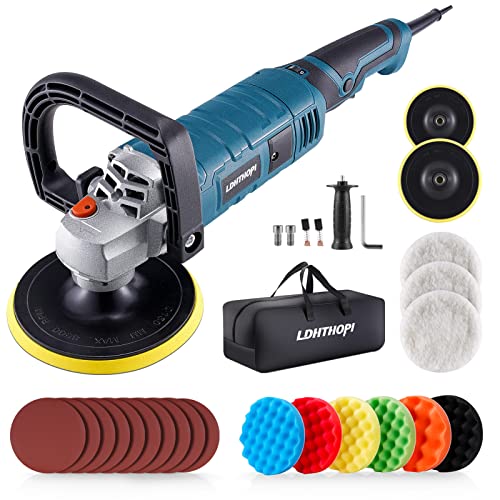 buffer waxer polisher - LDHTHOPI Buffer Polisher,1600W 7 Inch/6 Inch Rotary Buffer Polisher Waxer,7 Variable Speed 1000-3500 RPM, Detachable Handle for Car, Boat Sanding, Polishing, Waxing.